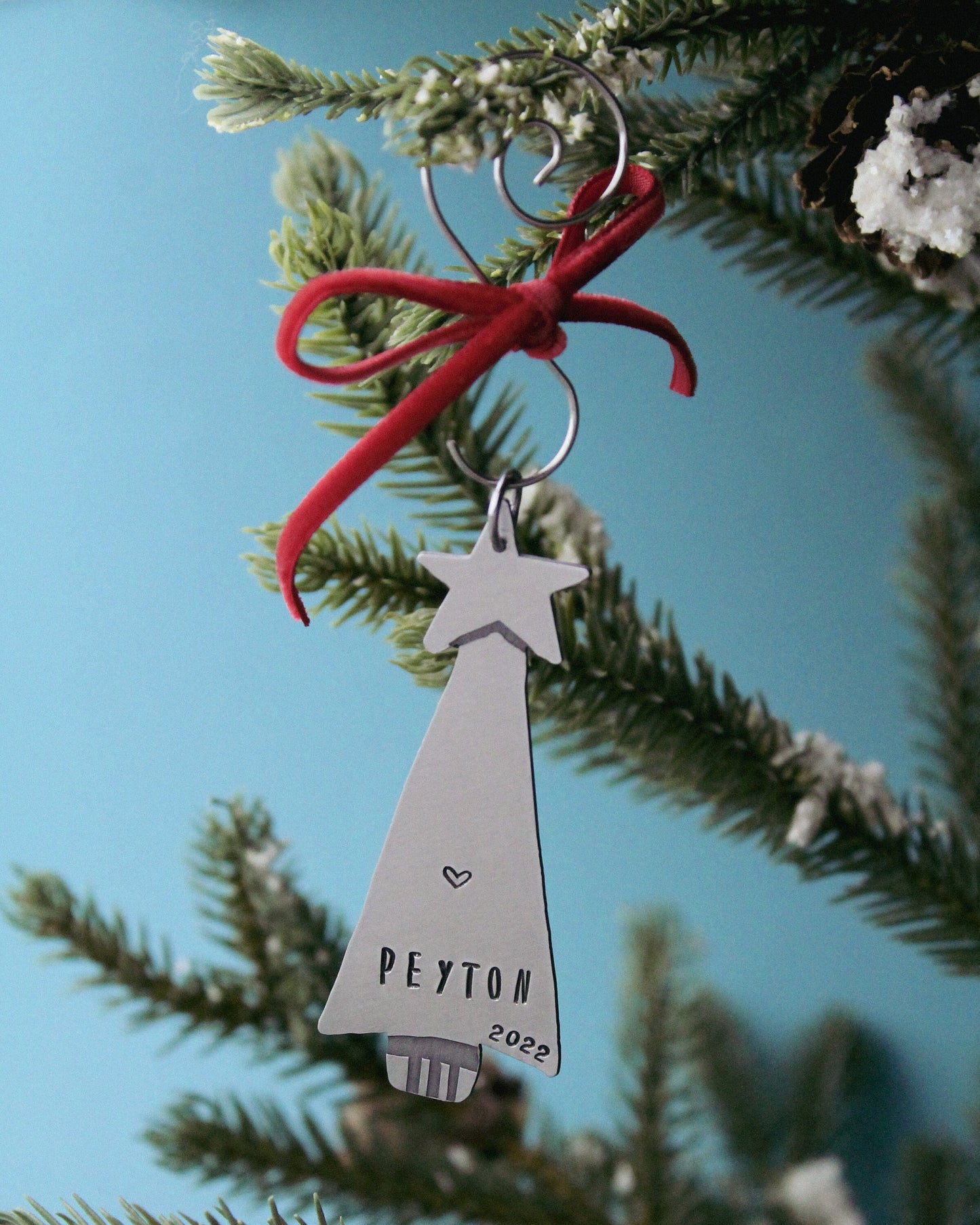 Personalized Christmas Tree Ornament, Christmas Gift, Stocking Stuffer, Hostess Gift, Christmas Party Gift, Hand Stamped Christmas Ornament