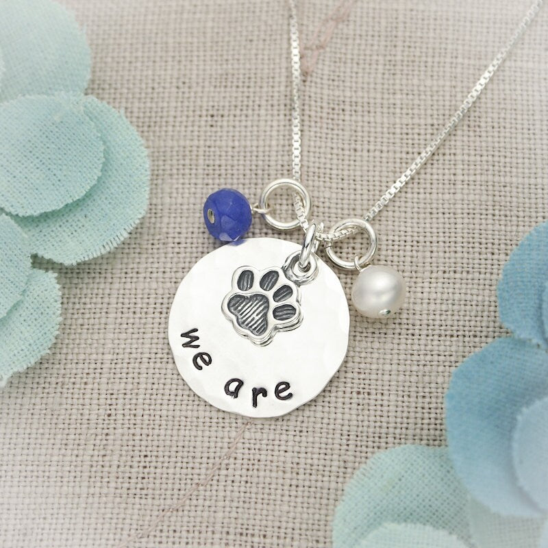 Penn State We Are Sterling Silver Hand Stamped Necklace-