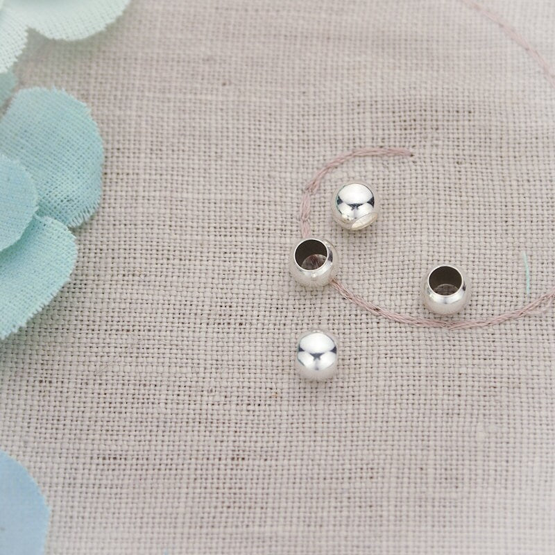ONE (1)  Sterling Silver 6mm Bead Spacer Large Hole