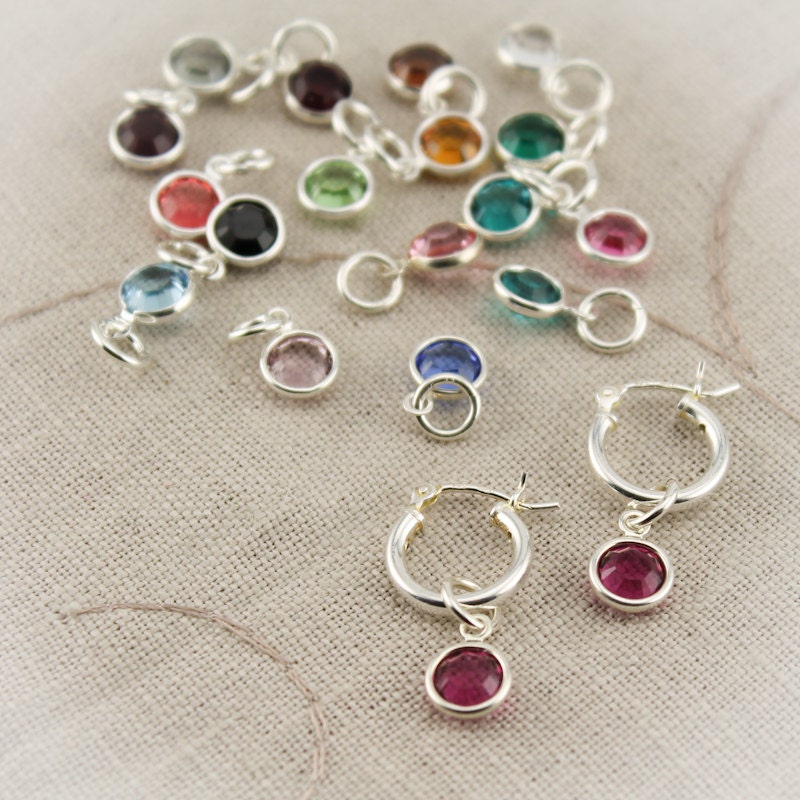 Changeable Hoop Earrings with 10 Pairs of Charms, Everyday Earrings, Interchangeable Earrings, Sterling Silver and Gold Hoop Earrings