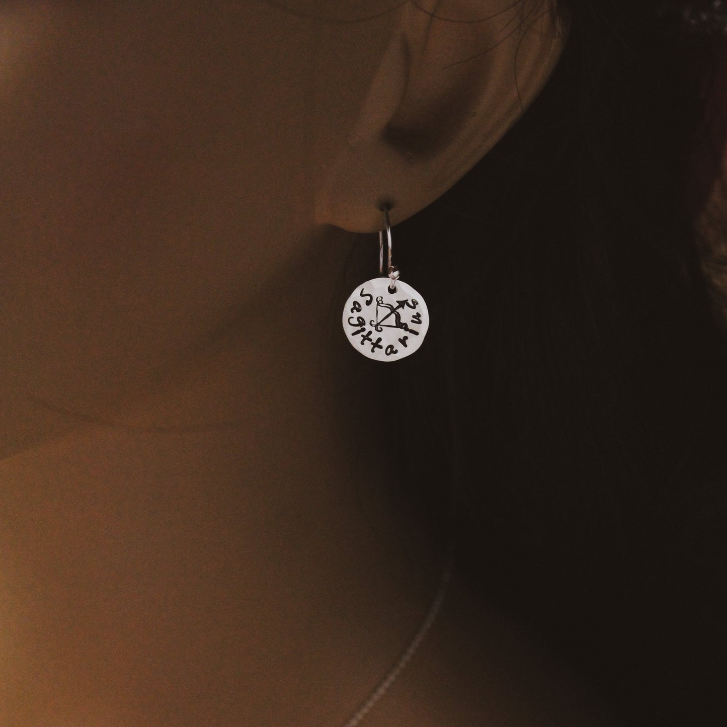 Sagittarius Sterling Silver Earrings, Sagittarius Zodiac Sign Jewelry, Personalized Earrings, Sagittarius Zodiac Jewelry Unique Gift Her