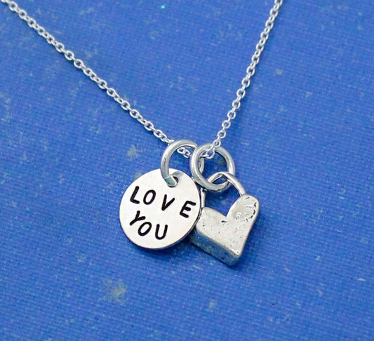Love You More Necklace Personalized Sterling Silver, Hand Stamped Jewelry Gift, Love You Jewelry, Love You More Box Gift, Hand-Stamped Love