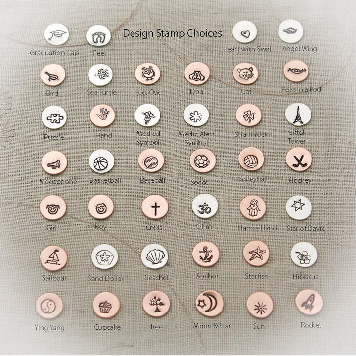 Tiny Charms Sterling Silver Hand Stamped Personalized Many to Choose From