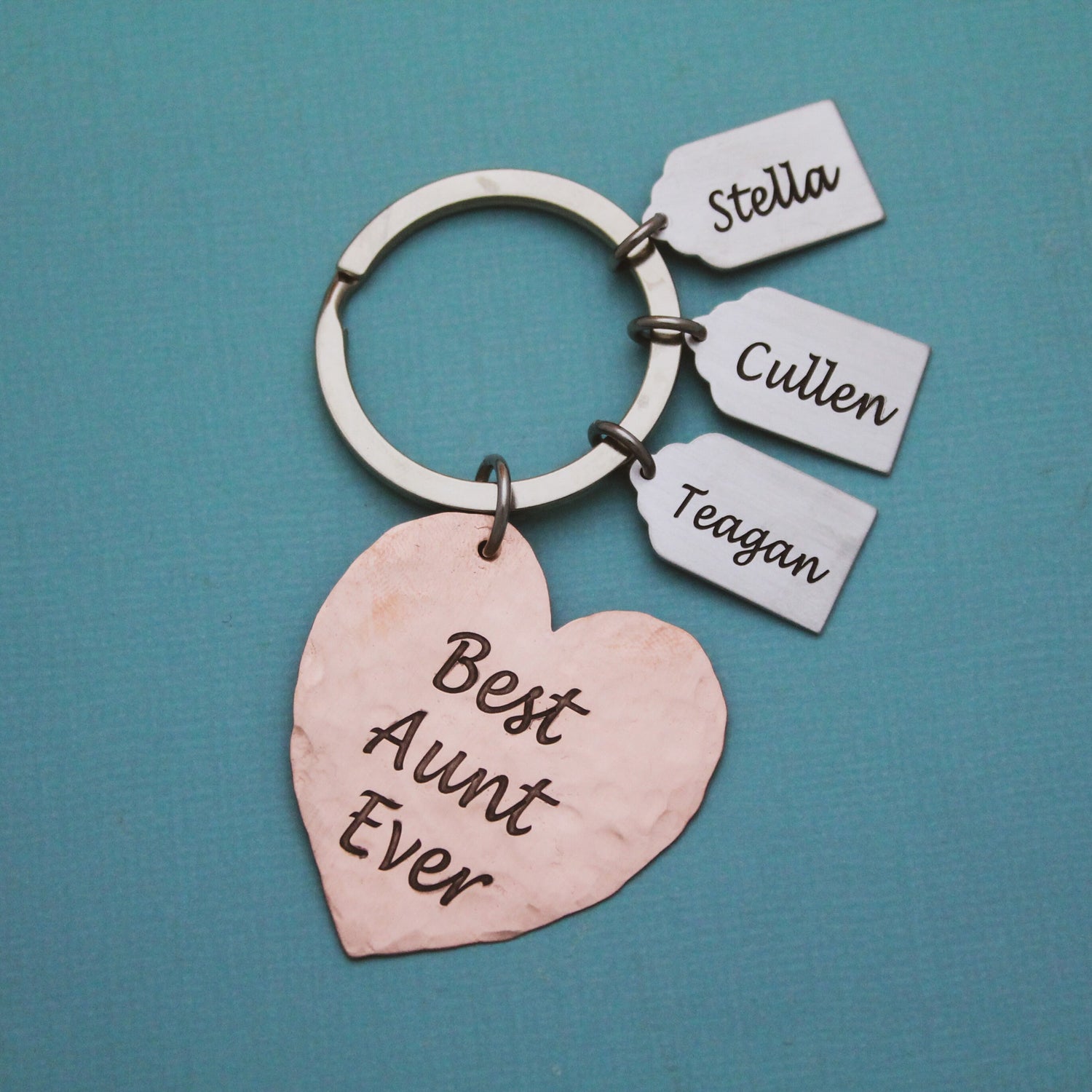 Best Aunt Ever Keychain, Custom Aunt Tia Heart Keychain, Gift for Her, Auntie Titi Gift, Personalized Gift, Keychain Purse Charm for Aunt