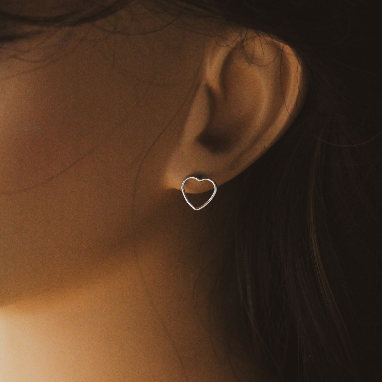 Cute Heart Studs in Sterling Silver, Minimalist Silver Stud Earrings, Cute Gift for Her, Heart Stud Earrings, Cute Heart Jewelry, Valentine