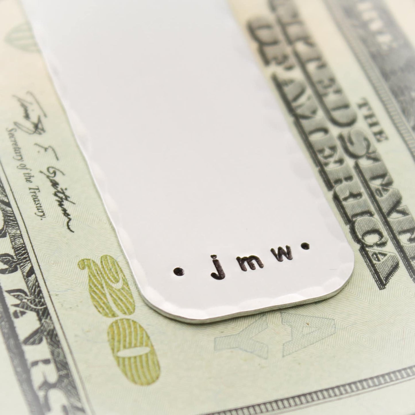 Men's Money Clip Aluminum Hand Stamped Personalized Groom Gift Wedding Day