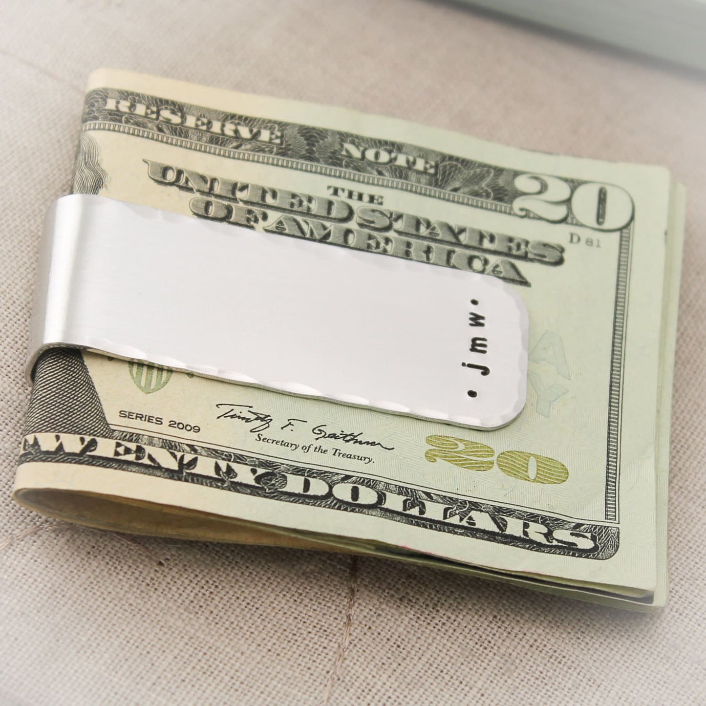 Men's Money Clip Aluminum Hand Stamped Personalized Groom Gift Wedding Day