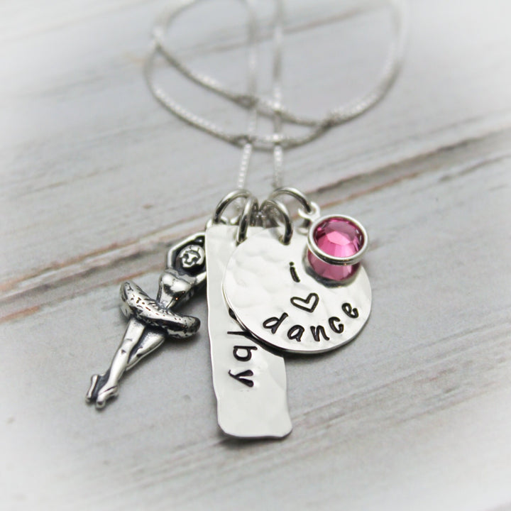 LIttle Dancer Sterling Silver Personalized Hand Stamped Necklace Dance
