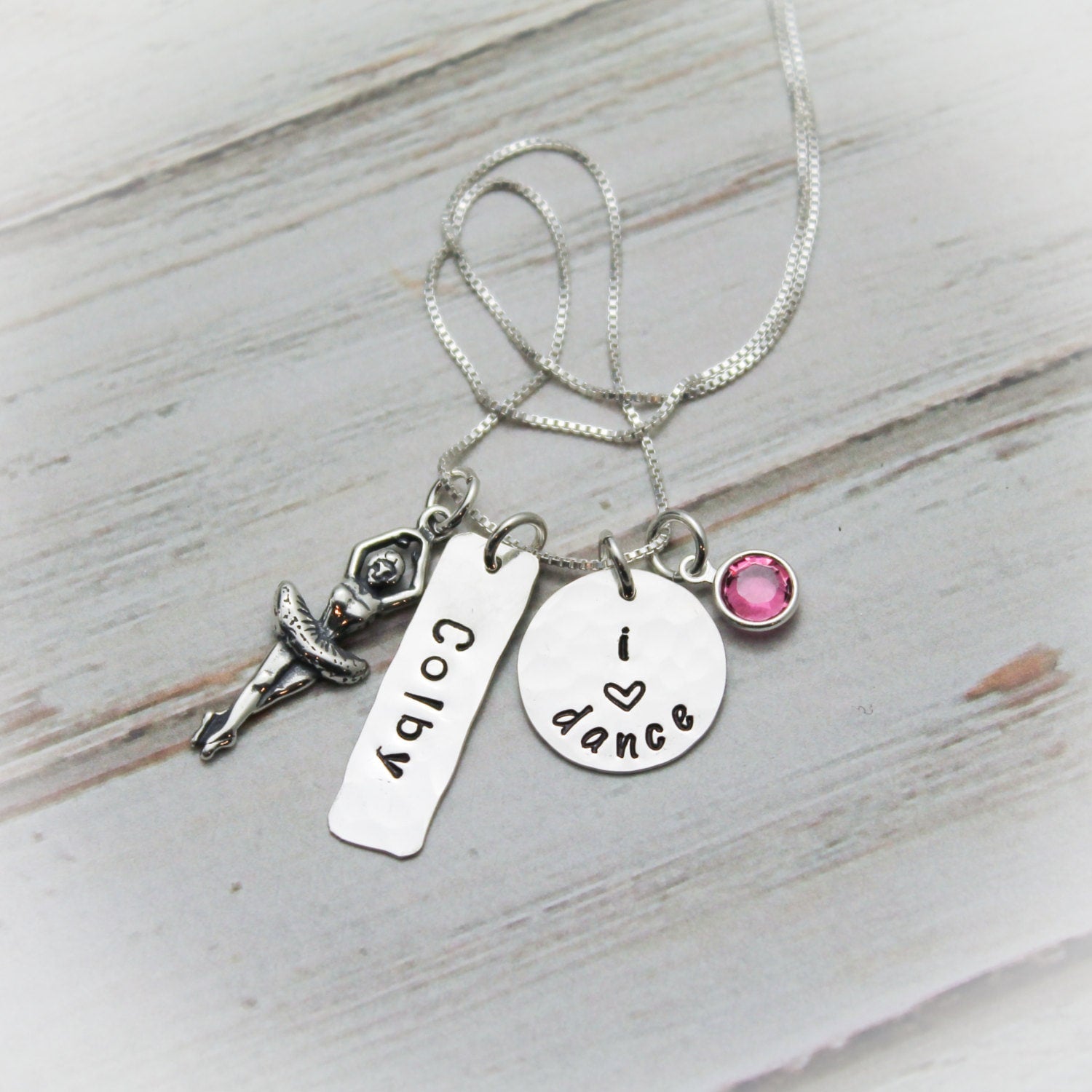 LIttle Dancer Sterling Silver Personalized Hand Stamped Necklace Dance