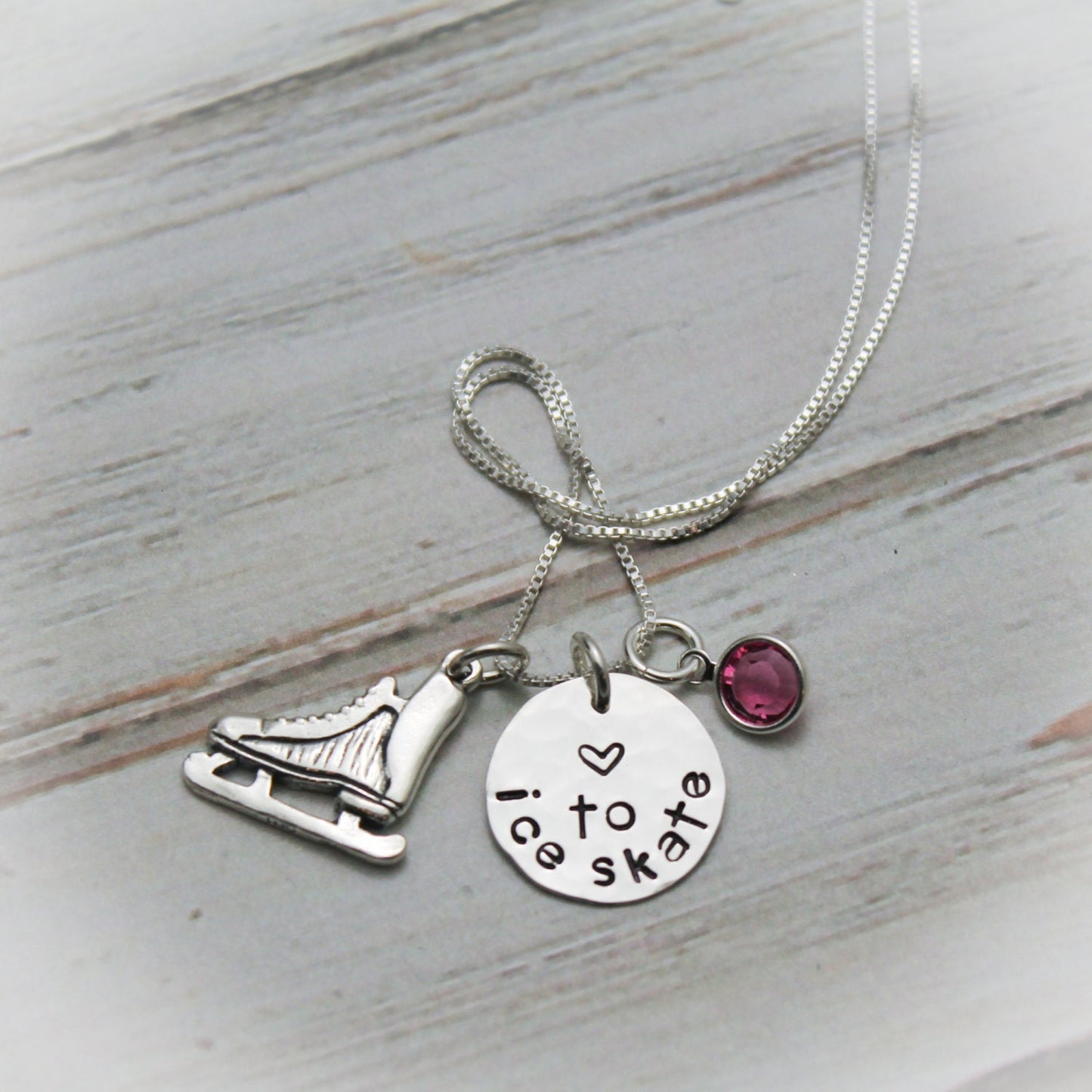 Personalized Ice Skating Necklace, Ice Skater Jewelry, Ice Skate Jewelry, Hand Stamped Jewelry