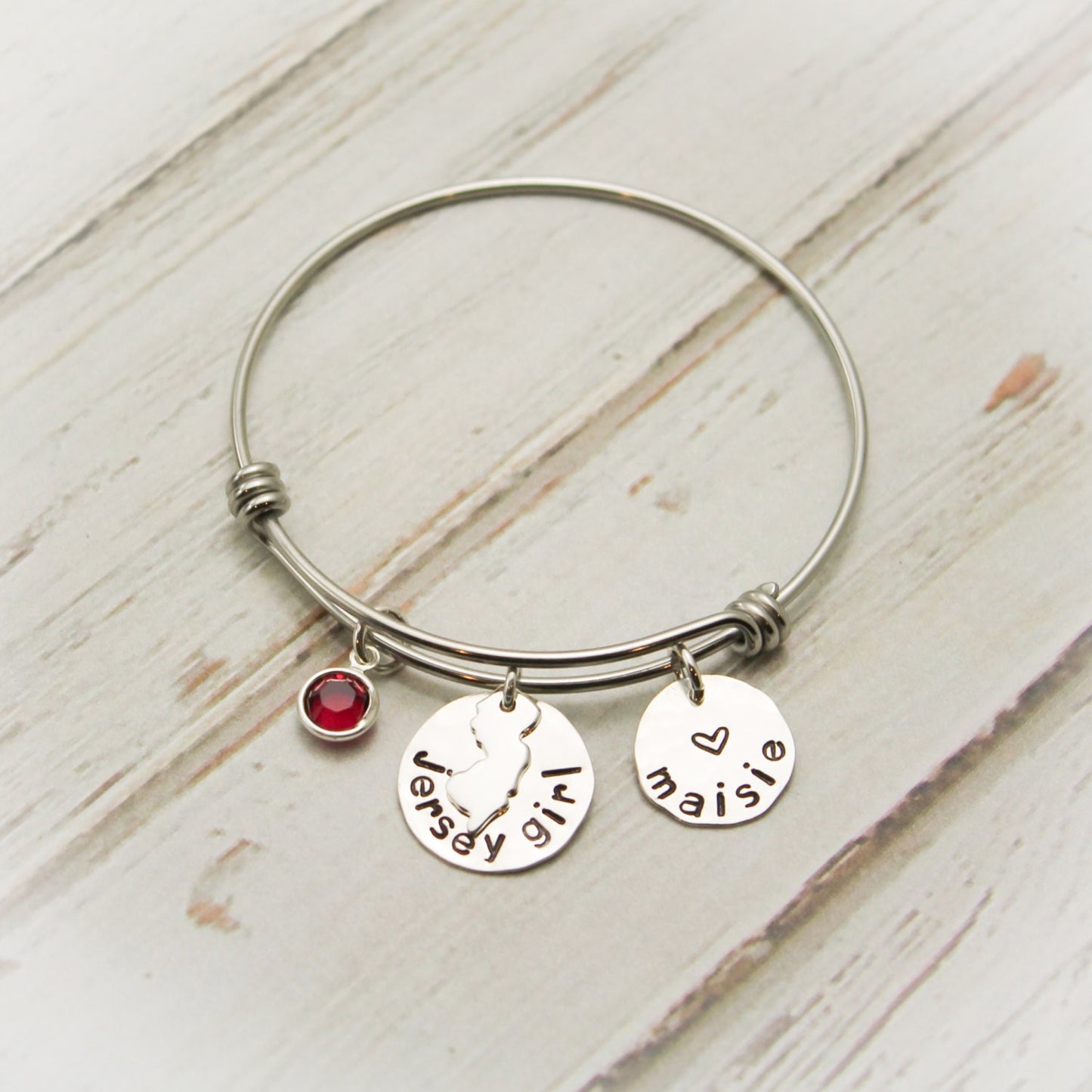 Jersey Girl Bangle Personalized Hand Stamped Jewelry