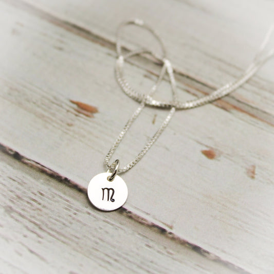 Tiny and Petite Sterling Silver Initial Necklace Hand Stamped Jewelry