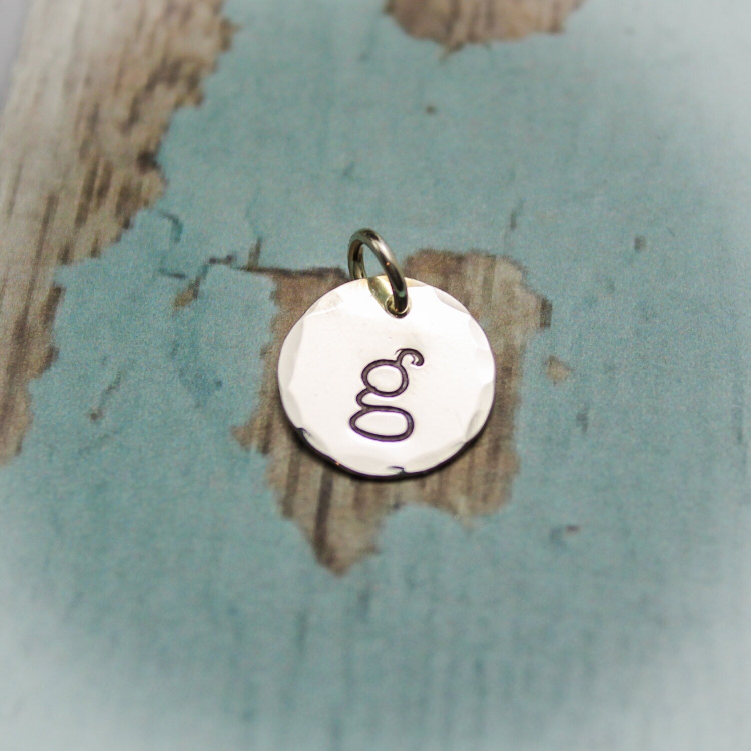 Personalized Initial Charm, Sterling Silver Disc Letter Charm, Letter Disc Charm, Alphabet Charm, Hand Stamped Initial Charm, Silver Letter