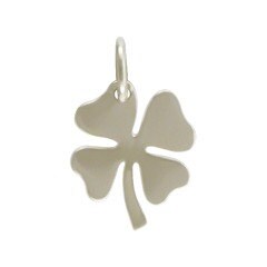 Lucky Shamrock Charm Necklace in Sterling Silver
