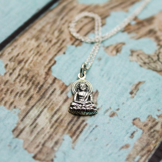 Buddha Charm Necklace in Sterling Silver