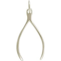 Wishbone Charm Necklace in Sterling Silver