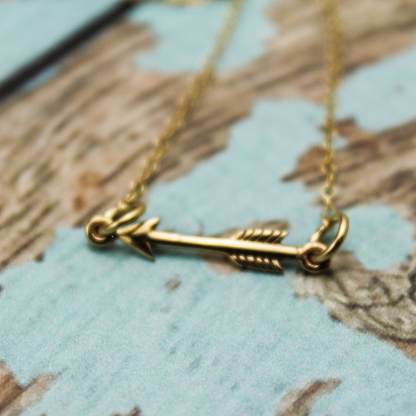 Arrow Necklace in Bronze and 14K Gold Filled