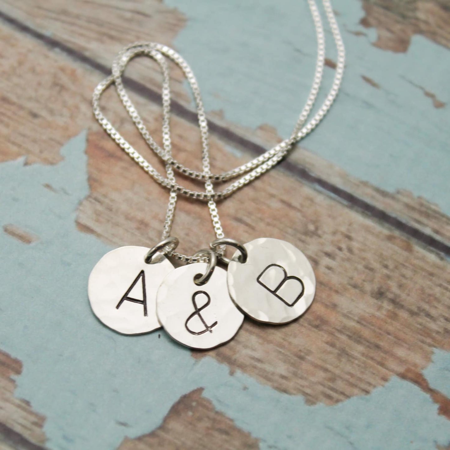 Sterling Silver Initial Necklace, Minimalist Initial Necklace, Minimalist Jewelry, Simple Necklace, Customized, Personalized Hand Stamped
