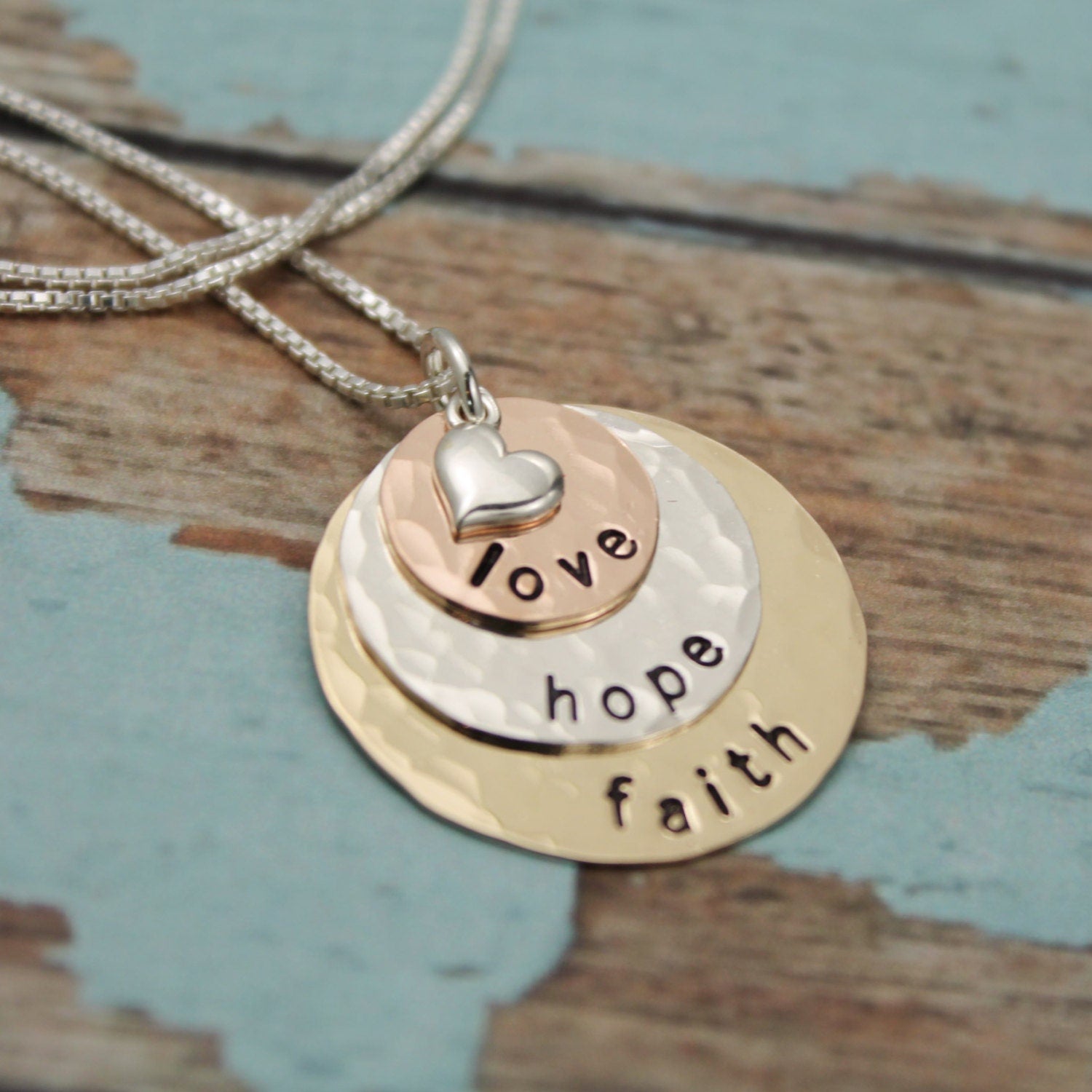 Grandma or Mommy Layered Personalized Necklace Hand Stamped Jewelry in Silver, Gold Filled, Rose Gold Filled