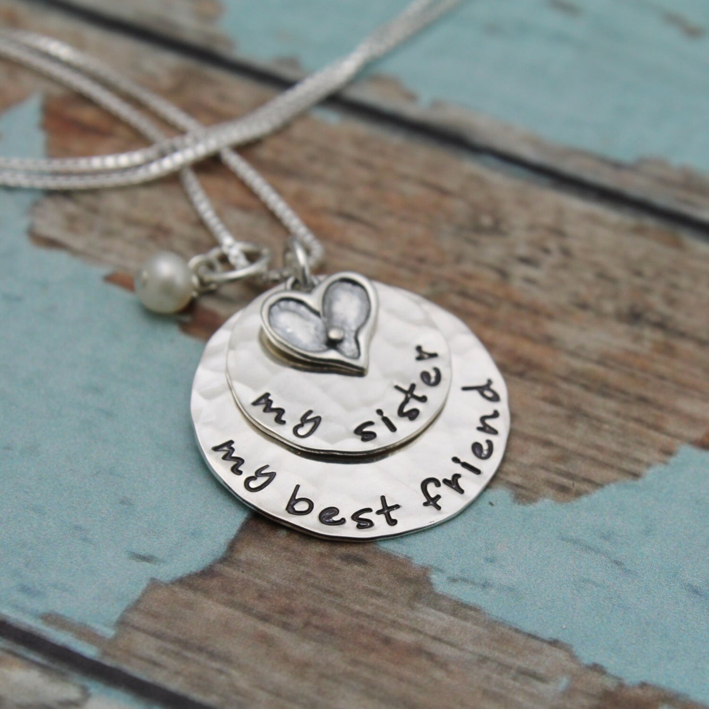 My Sister, My best friend, Sister Necklace, Sister Gift, Sisters Necklace, Sisters Gift, Hand Stamped Sister Jewelry, Sibling Jewelry